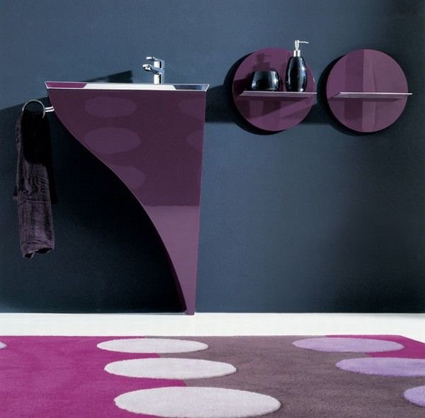 фиолетовая мебель для ванной
